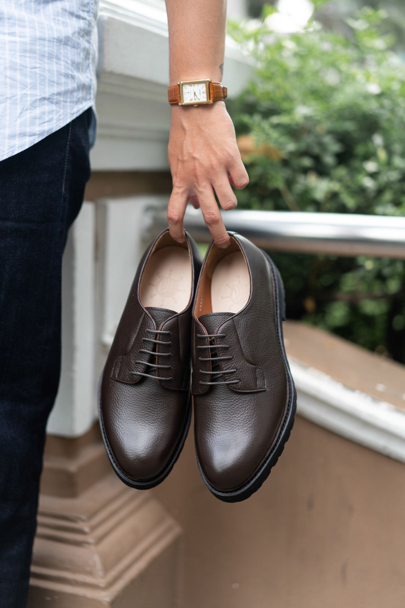 Leather Men Shoes 8425 T
